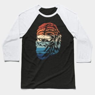 Retro Smoking Chimp Baseball T-Shirt